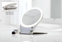 Best Pirce 🌟 10X Lighted Folding Travel Mirror by Floxite Company, Inc. ✨